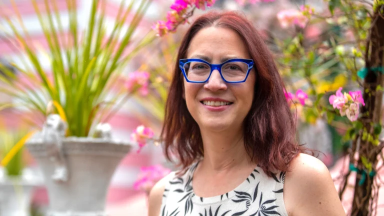 Democrat Laura Friedman poses for a photo at The Arden restaurant in West Hollywood. She was the top vote-getter in the March 2024 primary election for California’s 30th Congressional district and is the frontrunner to succeed U.S. Rep. Adam Schiff in November. Photo by Brandon Ross Garcia.