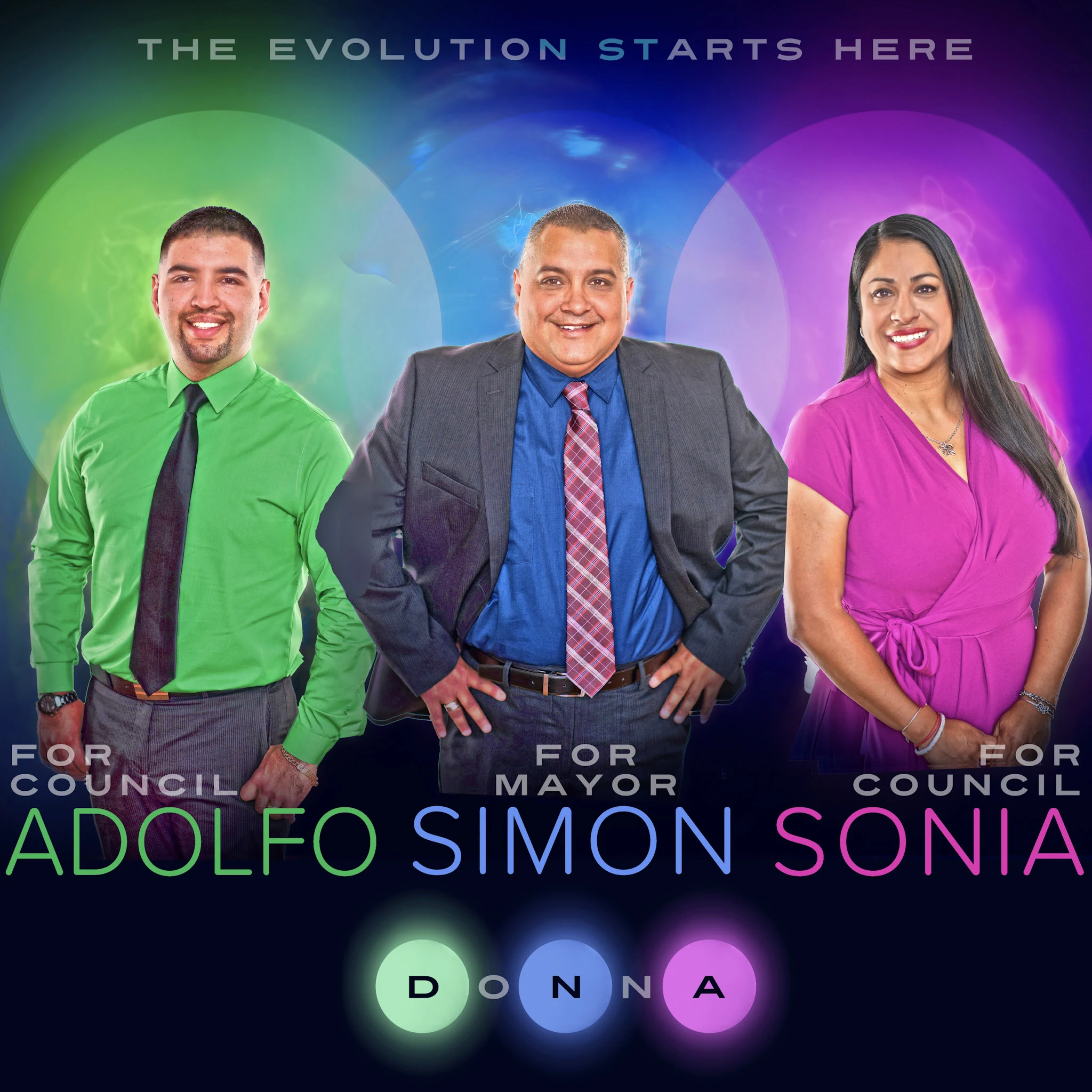 4' x 4' Sign — Donna DNA for Mayor and City Councilmembers - Donna, Texas - 2018 - 2