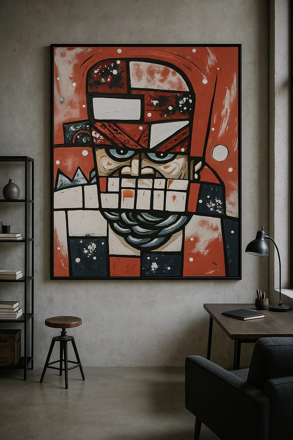 Large-scale artwork in an interior