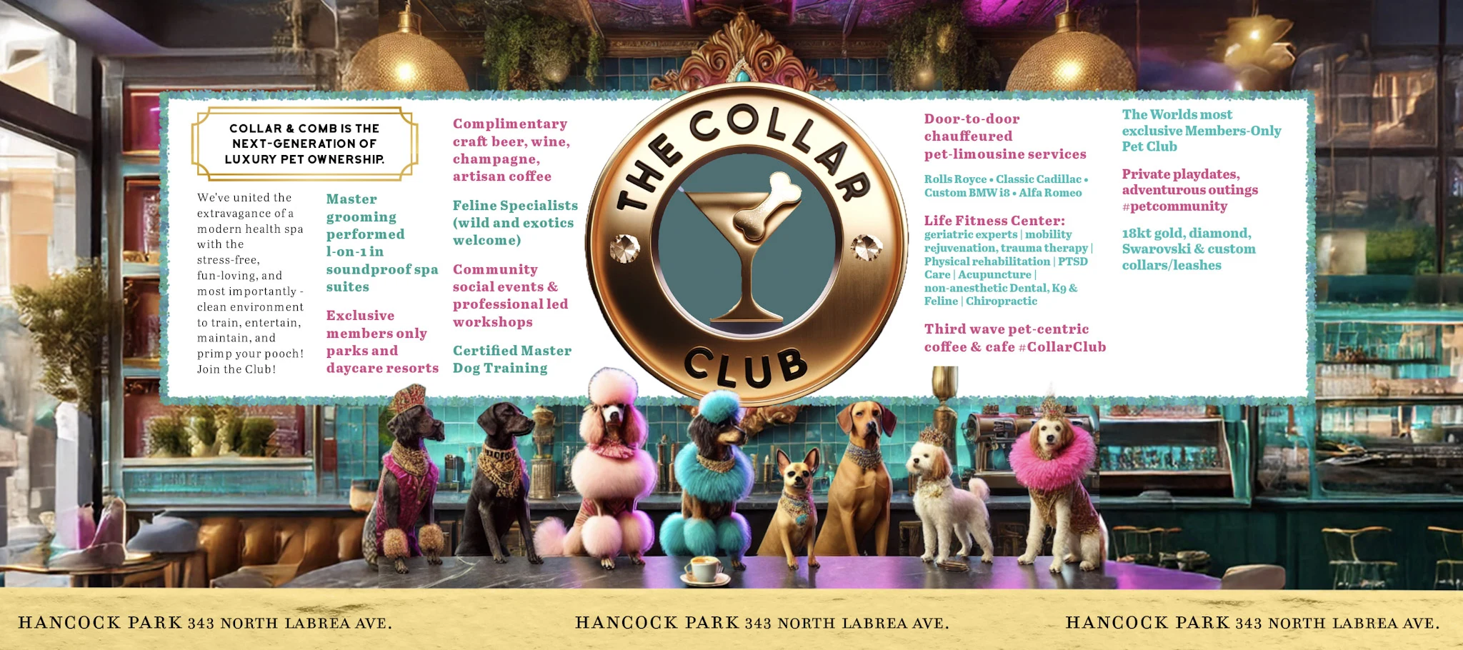 The Collar Club — menu design