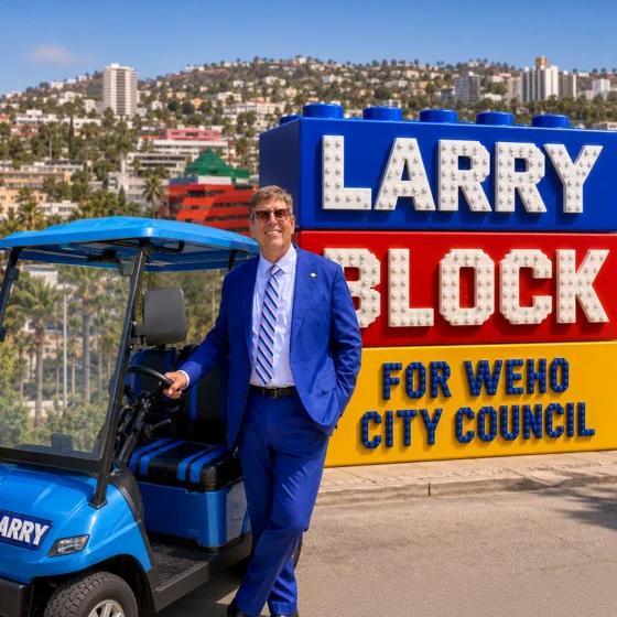4' x 4' Sign — Larry Block for City Council - West Hollywood, CA - 2026