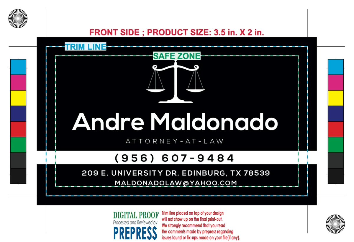 Business Card — Andre Maldonado - Edinburg, Texas - Print Proof