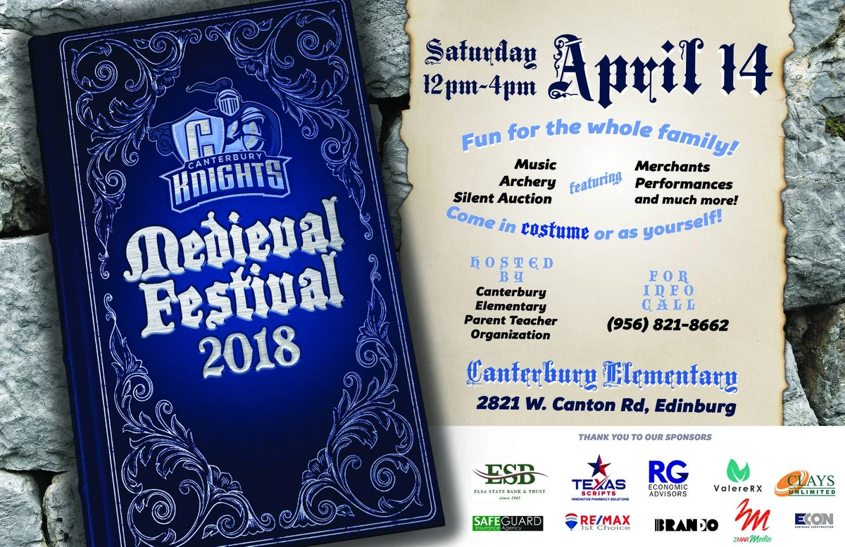 Event Flyer — Canterbury Elementary - Edinburg, Texas - 2018 - Medieval Festival