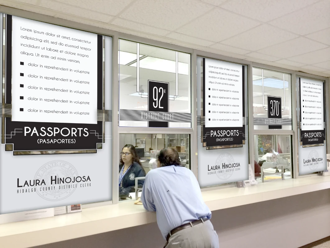 Window Vinyl Mockup — Hidalgo County District Clerk - Hidalgo County, Texas - Laura Hinojosa