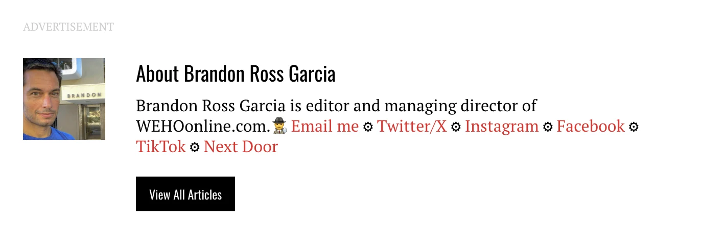 WEHOonline — Brandon Ross Garcia author biography